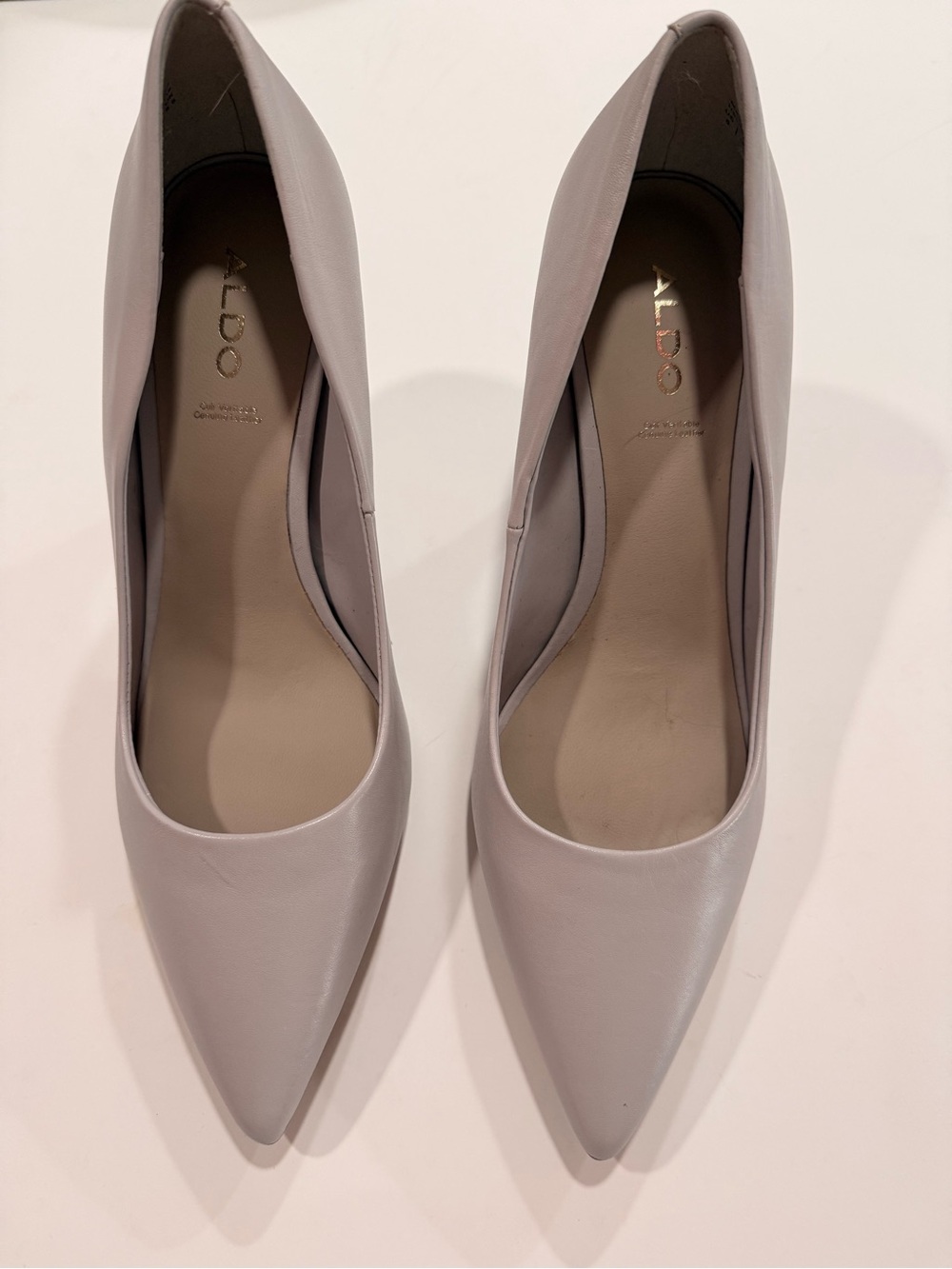 ALDO Pointed Toe Pumps in Light Gray